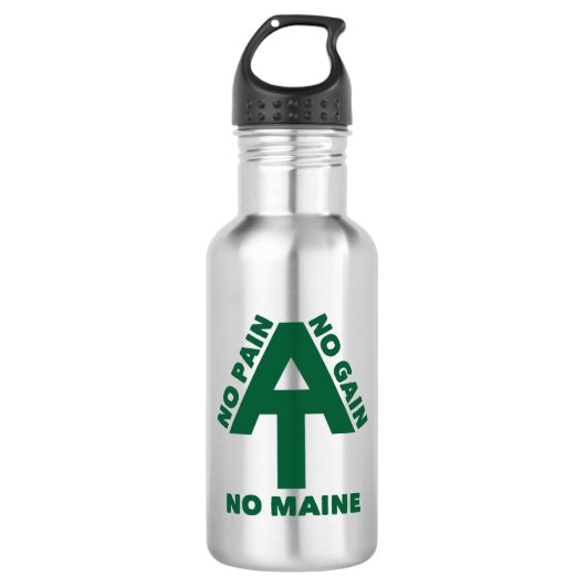 Appalachian Trail No Pain No Gain No Maine Edelstahlflasche (Vorderseite)