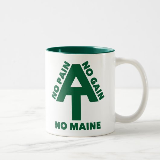 Appalachian Trail No Pain No Gain No Maine Zweifarbige Tasse (Rechts)