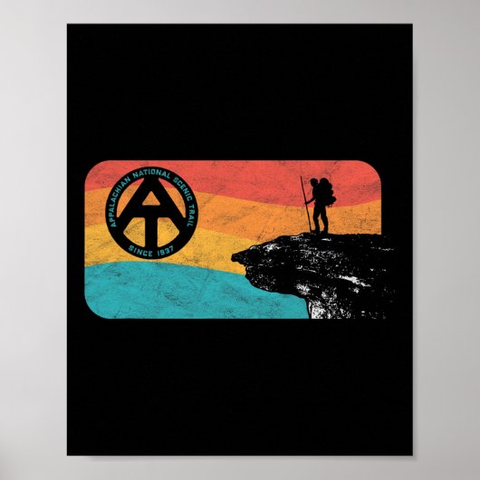 Appalachian Trail Retro Mcafee's Knob Wandern Poster (Vorne)