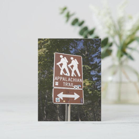 Appalachian Trail Sign with Wiker Icon Postkarte (Stehend Vorderseite)