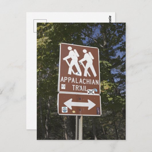 Appalachian Trail Sign with Wiker Icon Postkarte (Vorne/Hinten)