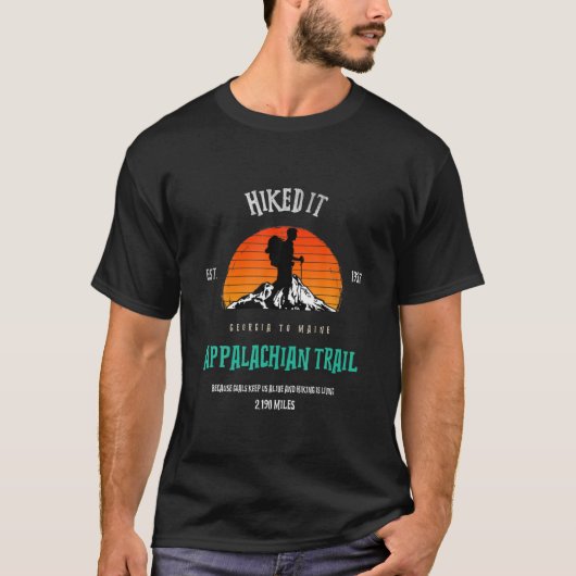 Appalachian Trail - Vintage Hiker Silhouette - Hik T-Shirt (Vorderseite)