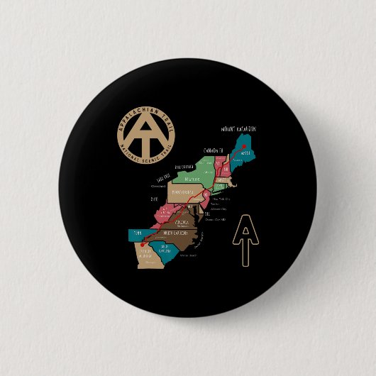 Appalachian-Trail-Wanderkarte Button (Vorderseite)