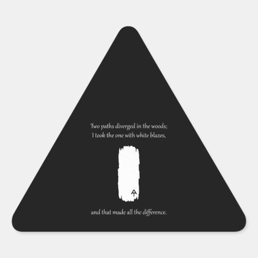 Appalachian Trail White Blaze Paths Divertiert Dreieckiger Aufkleber (Vorderseite)