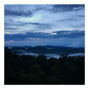 Appalachische Mountain View dunkelblaue Farben Poster
