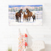 Appaloosa brauner Bucht Pferde im Schnee Banner (Insitu)