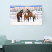 Appaloosa brauner Bucht Pferde im Schnee Banner (Messeveranstaltung)