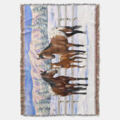 Appaloosa brauner Bucht Pferde im Schnee Decke (Vorderseite Vertikal)