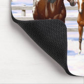 Appaloosa brauner Bucht Pferde im Schnee Mousepad (Ecke)