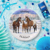 Appaloosa brauner Bucht Pferde im Schnee Pappteller (Party)