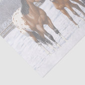 Appaloosa brauner Bucht Pferde im Schnee Seidenpapier (Ausschnitt)