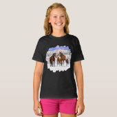 Appaloosa brauner Bucht Pferde im Schnee T-Shirt (Vorne ganz)