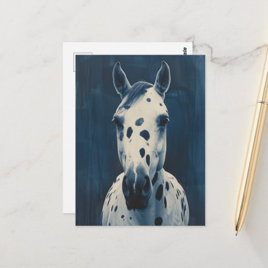 Appaloosa cyanotype postkarte (Vorderseite/Rückseite Beispiel)