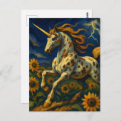 Appaloosa Einhorn im Sturm Postkarte (Vorne/Hinten)