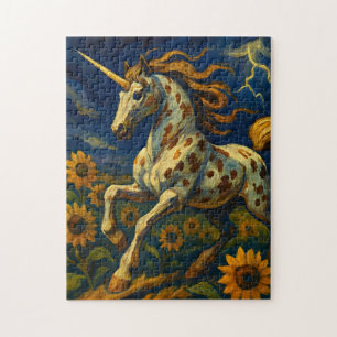 Appaloosa Einhorn im Sturm Puzzle