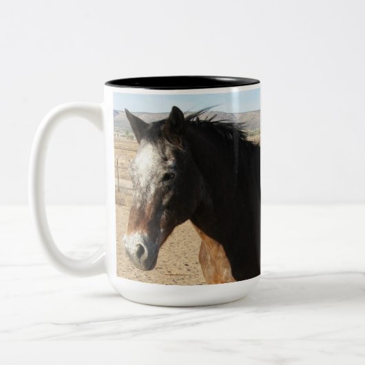 Appaloosa-gepunktetes Pferd Zweifarbige Tasse (Links)
