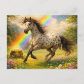 Appaloosa Horse and a pot of Gold St Patricks Day Postkarte (Vorderseite)