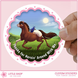 Appaloosa Horse Birthday Party Favor Thank You Runder Aufkleber