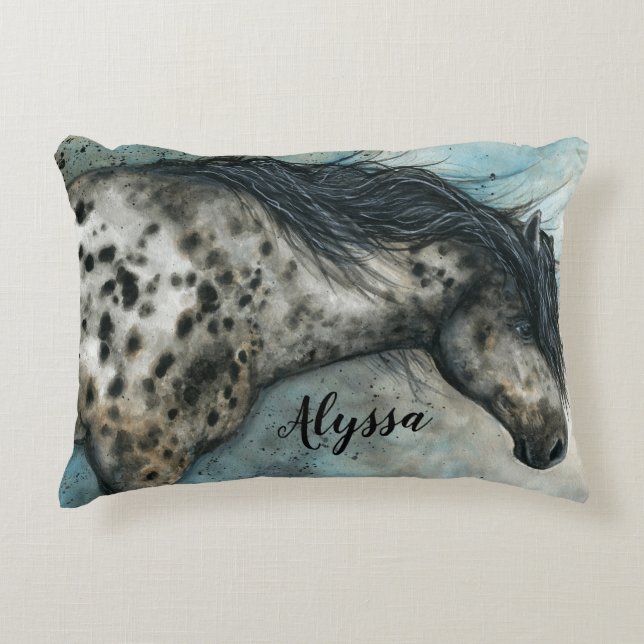 Appaloosa Horse by Bihrle Individuelle Name Pillow Dekokissen (Vorderseite)