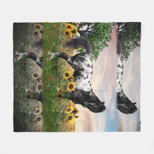 Appaloosa Horse Fleece Blanket (Vorderseite (Horizontal))