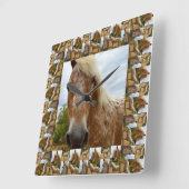 Appaloosa Horse In Appaloosa Horse Photo Frame, Quadratische Wanduhr (Winkel)