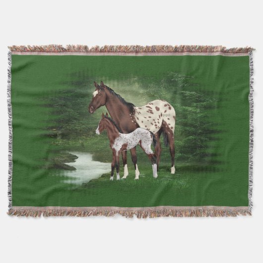 Appaloosa Horse Mare and Foal Decke (Vorderseite)