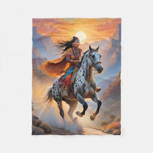 Appaloosa Horse Watercolor Leopard Fleecedecke (Vorderseite)