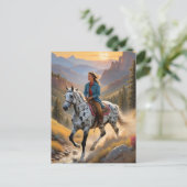 Appaloosa Horse Watercolor Leopard Postkarte (Stehend Vorderseite)