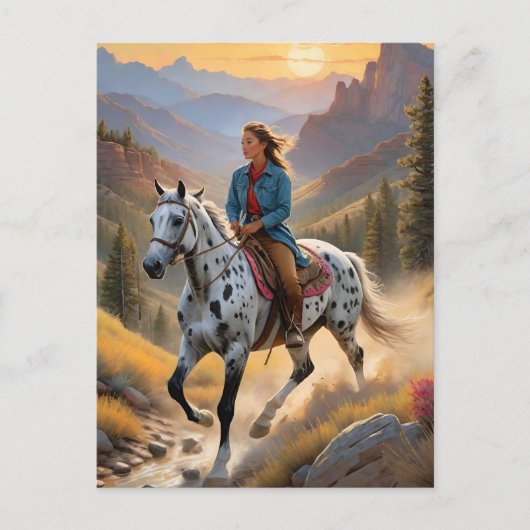 Appaloosa Horse Watercolor Leopard Postkarte (Vorderseite)