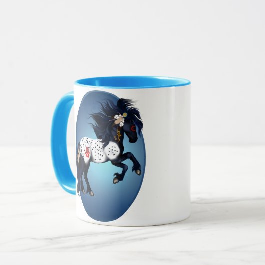 Appaloosa-Kriegs-Pony-Oval-Tassen Tasse (Vorderseite Links)