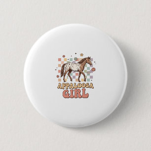 Appaloosa Mädchen Vintage Pferd Western T-Shirt De Button
