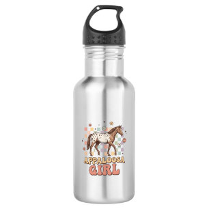 Appaloosa-Mädchen Vintage-Pferd Western-T-Shirt-De Edelstahlflasche