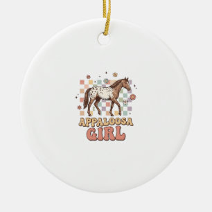 Appaloosa Mädchen Vintage Pferd Western T-Shirt De Keramik Ornament