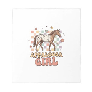 Appaloosa Mädchen Vintage Pferd Western T-Shirt De Notizblock