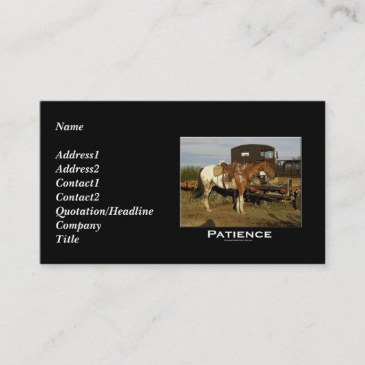 Appaloosa Motivierend Business Card Visitenkarte (Vorderseite)