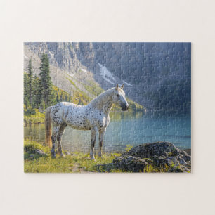 Appaloosa Pferd am See Landschaftlich Puzzle