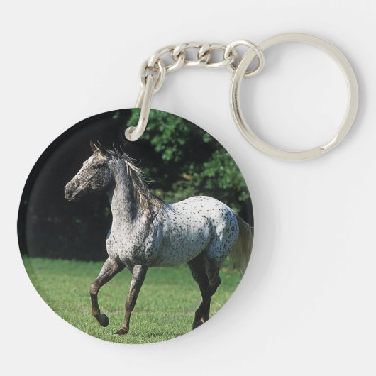 Appaloosa-Pferd, das 2 laufen lässt Schlüsselanhänger (Rückseite)