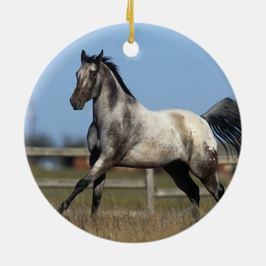 Appaloosa-Pferd, das 3 laufen lässt Keramik Ornament (Hinten)