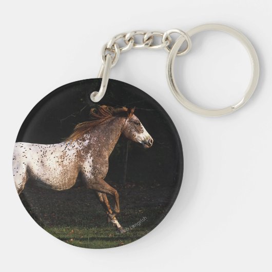 Appaloosa-Pferd, das 4 laufen lässt Schlüsselanhänger (Rückseite)