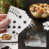 Appaloosa-Pferd, das in den Schnee läuft Spielkarten (In Situ)