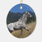 Appaloosa-Pferd, das oben Berg laufen lässt Keramik Ornament (Links)
