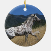 Appaloosa-Pferd, das oben Berg laufen lässt Keramik Ornament (Hinten)