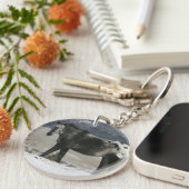 Appaloosa-Pferd im Schnee Schlüsselanhänger (Vorderseite rechts)