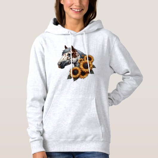 Appaloosa-Pferd mit Sonnenblumen Hoodie (Vorderseite)