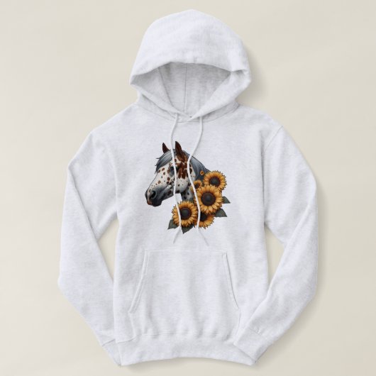 Appaloosa-Pferd mit Sonnenblumen Hoodie (Design vorne)