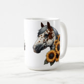 Appaloosa-Pferd mit Sonnenblumen Kaffeetasse (VorderseiteRechts)