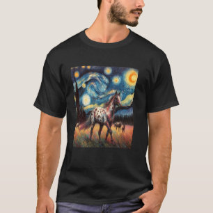 Appaloosa-Pferd Sternennacht-Gemälde T-Shirt