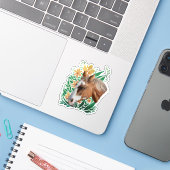 Appaloosa Pferd und Blume Aufkleber (Laptop mit iPhone)