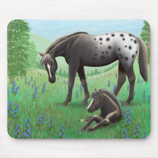 Appaloosa-Pferd und Fohlen Mousepad (Vorne)
