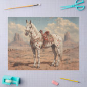 Appaloosa Pferde bemalt Wüste Landschaftliche Deco Seidenpapier (Basteln)